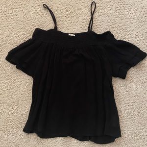 Black off the shoulder top